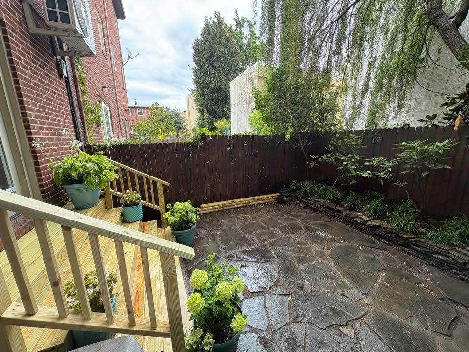 Completed Queen Village patio and garden project by O’Brien & Sons